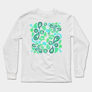 Green Pattern paint abstract nature Long Sleeve T-Shirt